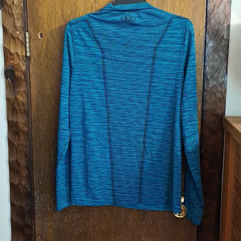 Under Armour Womens Small Green/blue Quarter Zip Light Weight Pull Over. - Picture 4 of 5